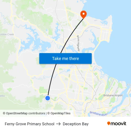 Ferny Grove Primary School to Deception Bay map