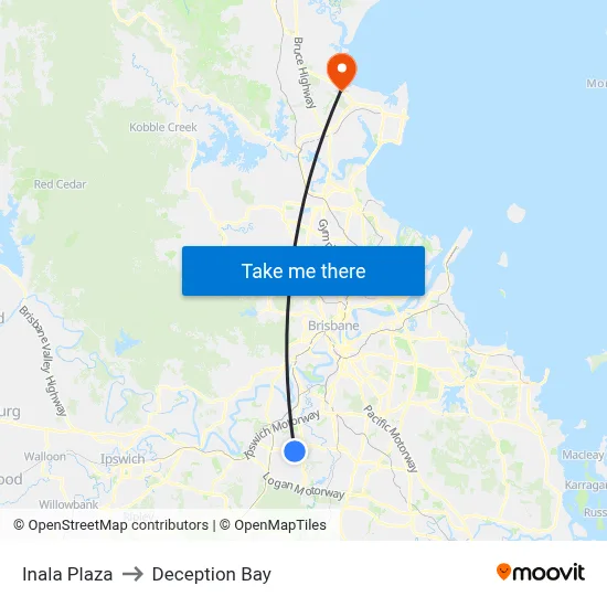 Inala Plaza to Deception Bay map