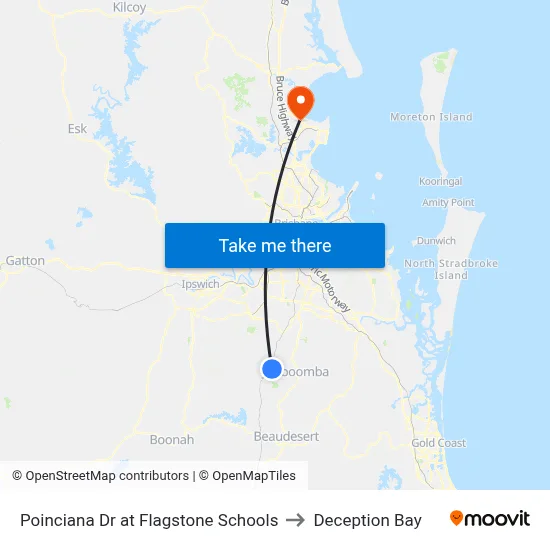 Poinciana Dr at Flagstone Schools to Deception Bay map