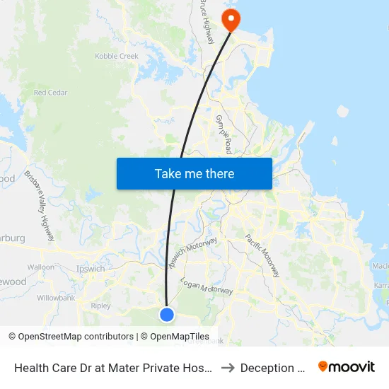 Health Care Dr at Mater Private Hospital to Deception Bay map