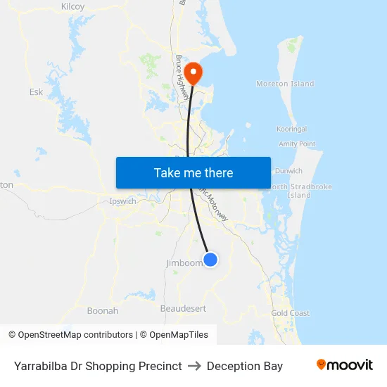 Yarrabilba Dr Shopping Precinct to Deception Bay map
