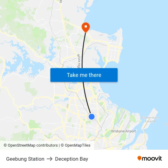 Geebung Station to Deception Bay map