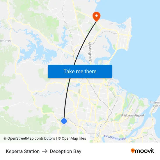 Keperra Station to Deception Bay map