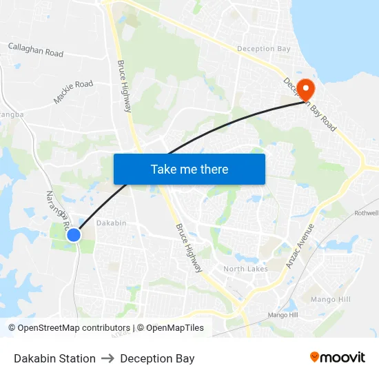 Dakabin Station to Deception Bay map