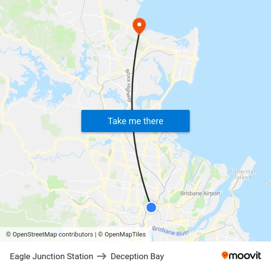 Eagle Junction Station to Deception Bay map