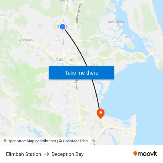 Elimbah Station to Deception Bay map