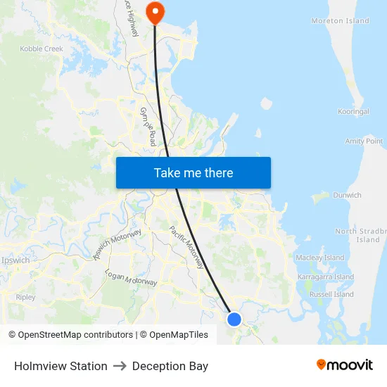 Holmview Station to Deception Bay map