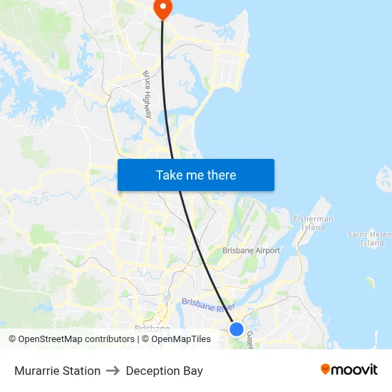 Murarrie Station to Deception Bay map