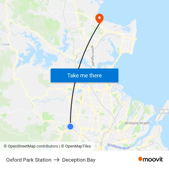 Oxford Park Station to Deception Bay map