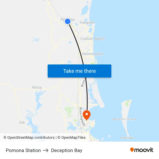 Pomona Station to Deception Bay map