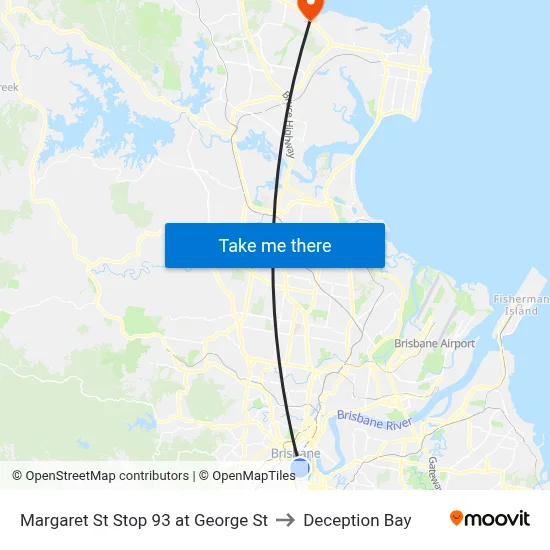 Margaret St Stop 93 at George St to Deception Bay map