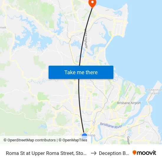 Roma St at Upper Roma Street, Stop 3 to Deception Bay map