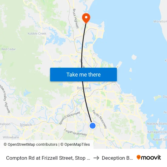 Compton Rd at Frizzell Street, Stop 85 to Deception Bay map
