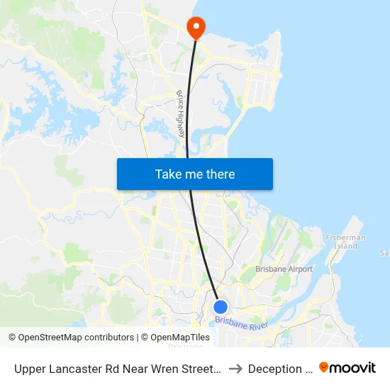Upper Lancaster Rd Near Wren Street, Stop 25 to Deception Bay map
