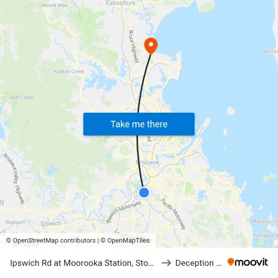 Ipswich Rd at Moorooka Station, Stop 38/39 to Deception Bay map