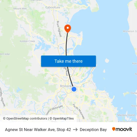 Agnew St Near Walker Ave, Stop 42 to Deception Bay map