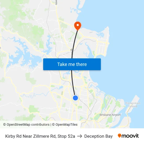 Kirby Rd Near Zillmere Rd, Stop 52a to Deception Bay map