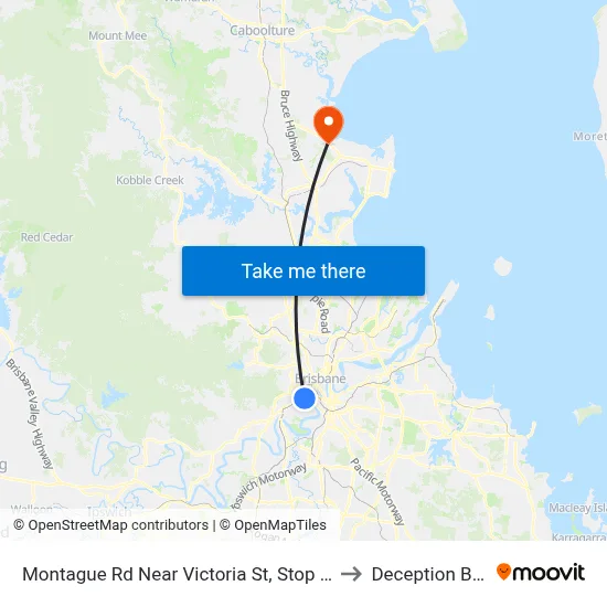 Montague Rd Near Victoria St, Stop 10 to Deception Bay map