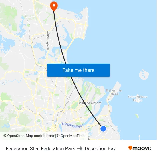 Federation St at Federation Park to Deception Bay map