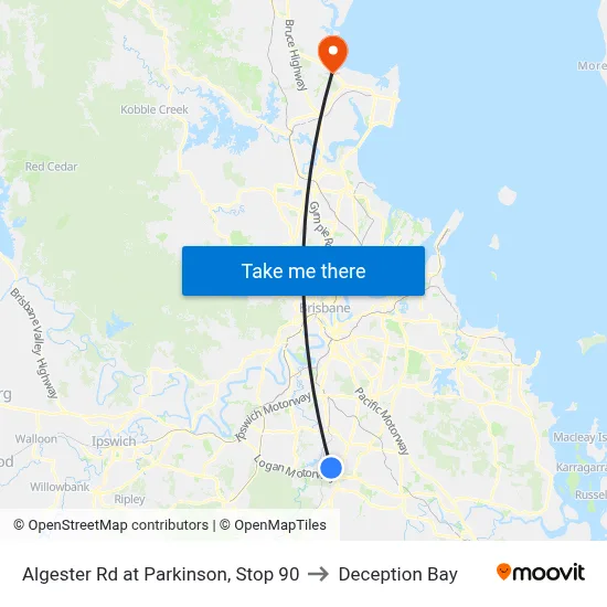 Algester Rd at Parkinson, Stop 90 to Deception Bay map