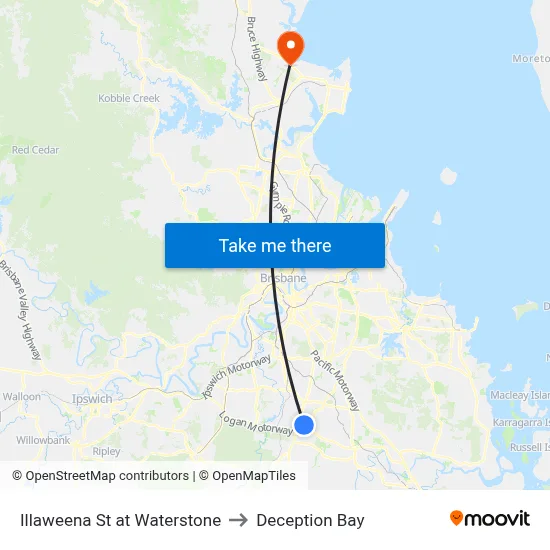 Illaweena St at Waterstone to Deception Bay map
