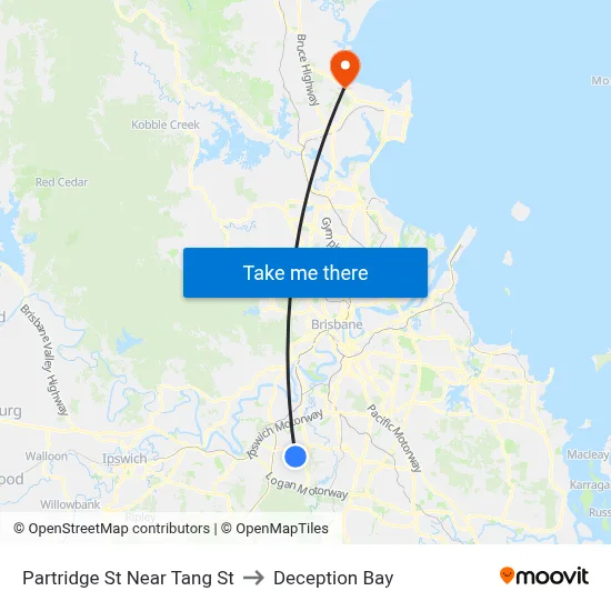 Partridge St Near Tang St to Deception Bay map