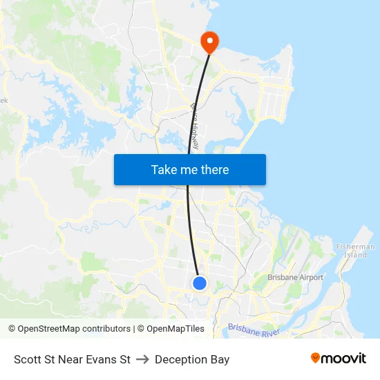 Scott St Near Evans St to Deception Bay map