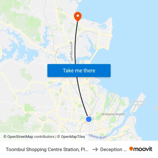 Toombul Shopping Centre Station, Platform A to Deception Bay map