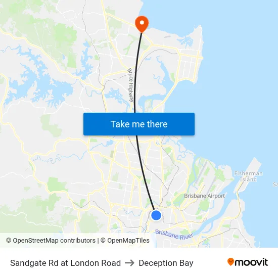 Sandgate Rd at London Road to Deception Bay map