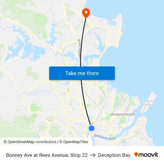 Bonney Ave at Rees Avenue, Stop 22 to Deception Bay map