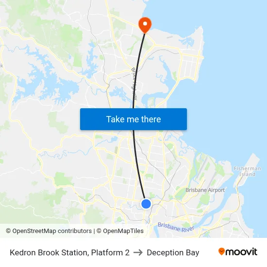 Kedron Brook Station, Platform 2 to Deception Bay map