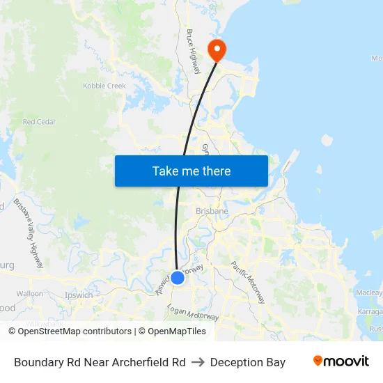 Boundary Rd Near Archerfield Rd to Deception Bay map