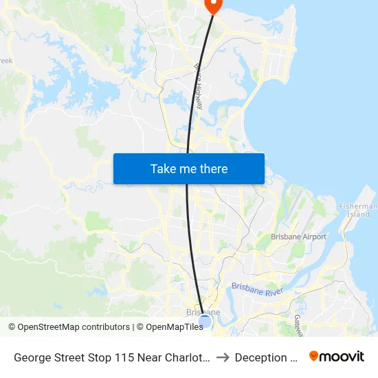 George Street Stop 115 Near Charlotte St to Deception Bay map