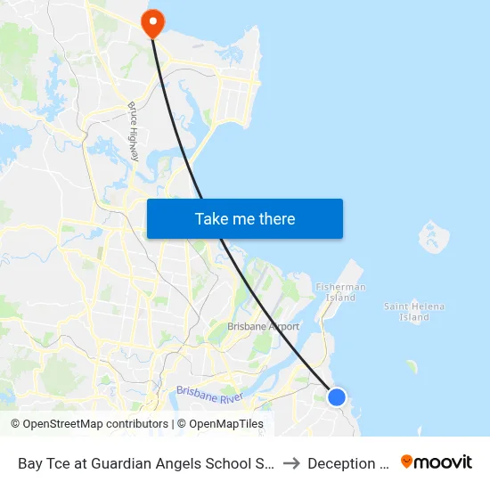 Bay Tce at Guardian Angels School Stop 95 to Deception Bay map