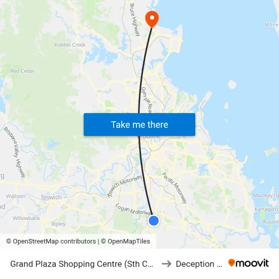 Grand Plaza Shopping Centre (Sth Car Park) to Deception Bay map