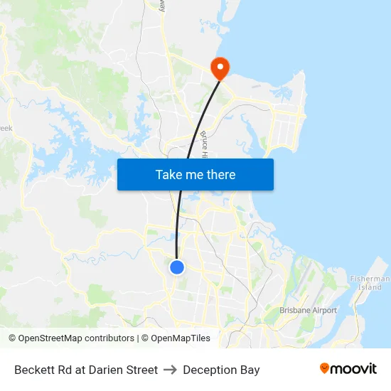Beckett Rd at Darien Street to Deception Bay map