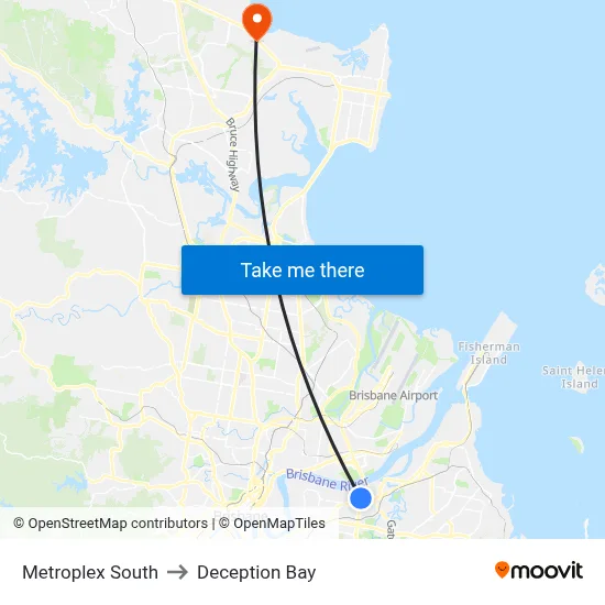 Metroplex South to Deception Bay map