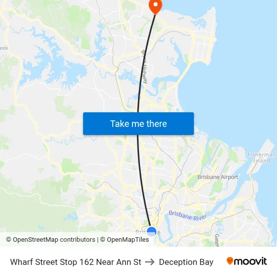 Wharf Street Stop 162 Near Ann St to Deception Bay map