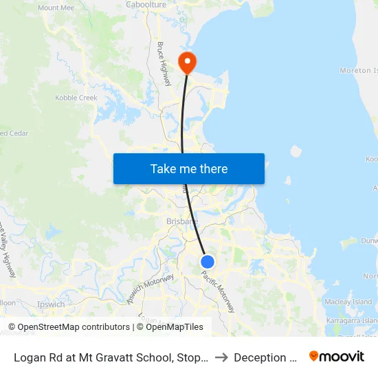 Logan Rd at Mt Gravatt School, Stop 35s to Deception Bay map