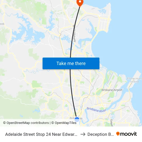 Adelaide Street Stop 24 Near Edward St to Deception Bay map