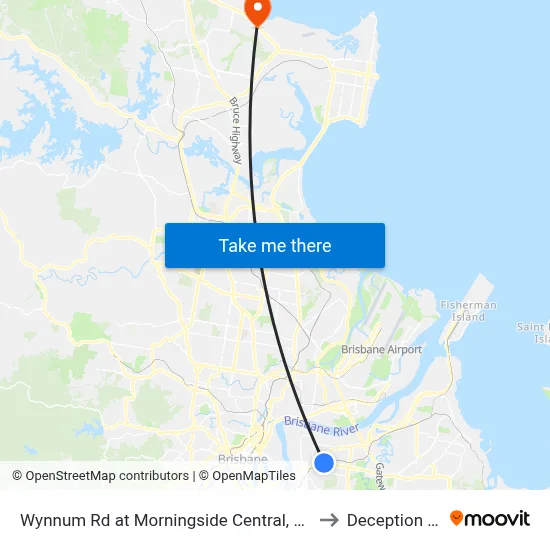 Wynnum Rd at Morningside Central, Stop 30 to Deception Bay map