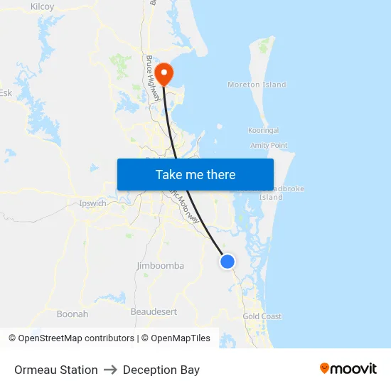 Ormeau Station to Deception Bay map