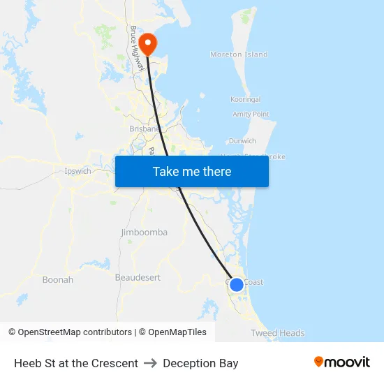 Heeb St at the Crescent to Deception Bay map