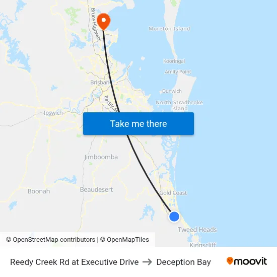 Reedy Creek Rd at Executive Drive to Deception Bay map