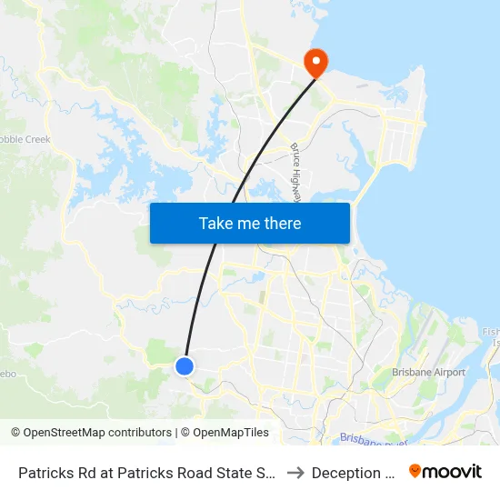 Patricks Rd at Patricks Road State School to Deception Bay map
