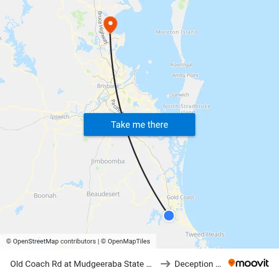 Old Coach Rd at Mudgeeraba State School to Deception Bay map