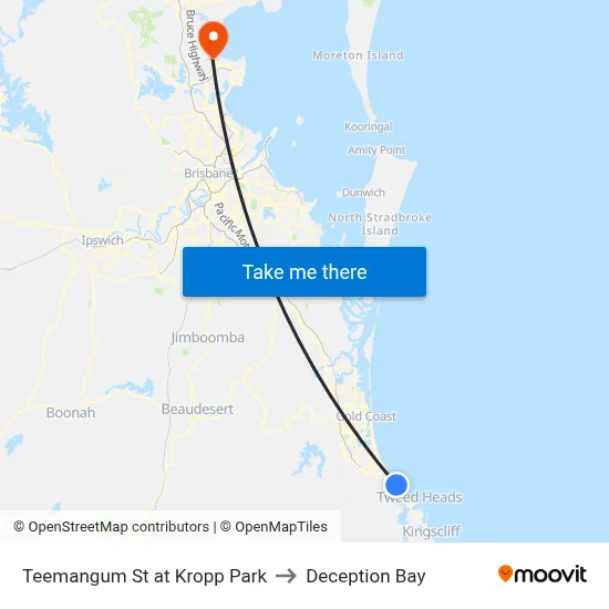 Teemangum St at Kropp Park to Deception Bay map