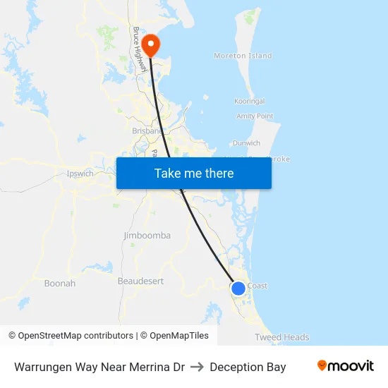 Warrungen Way Near Merrina Dr to Deception Bay map