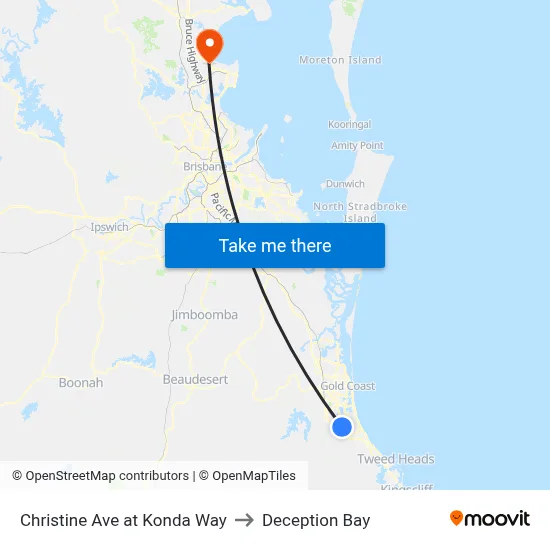 Christine Ave at Konda Way to Deception Bay map