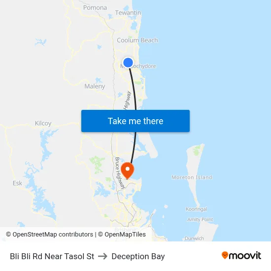 Bli Bli Rd Near Tasol St to Deception Bay map